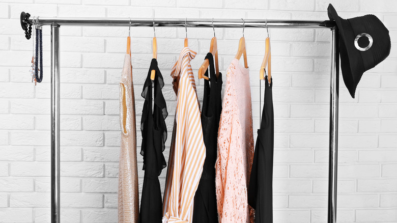 Clothing on a clothes rack