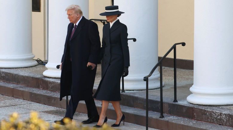 Melania and Donald Trump walking