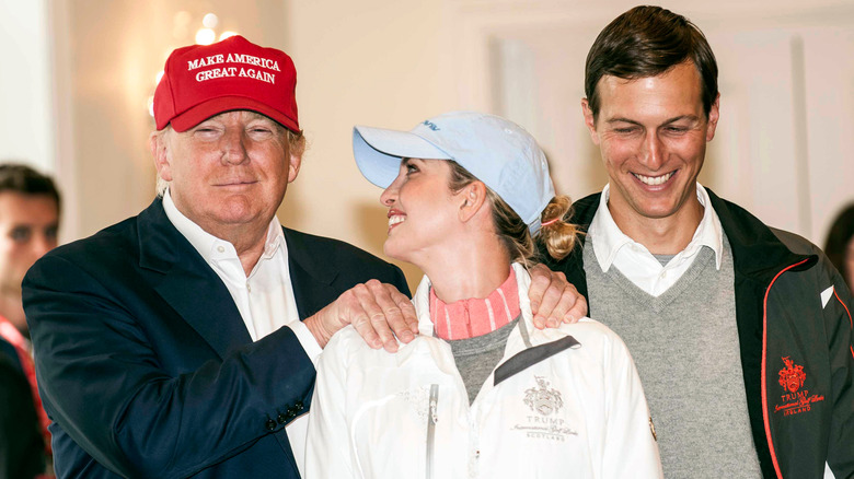 Donald Trump with Ivanka and Jared