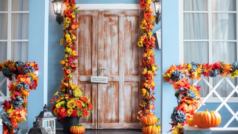 House decorated for fall