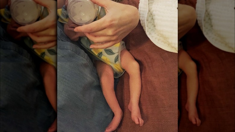 Erin Napier feeding baby Mae