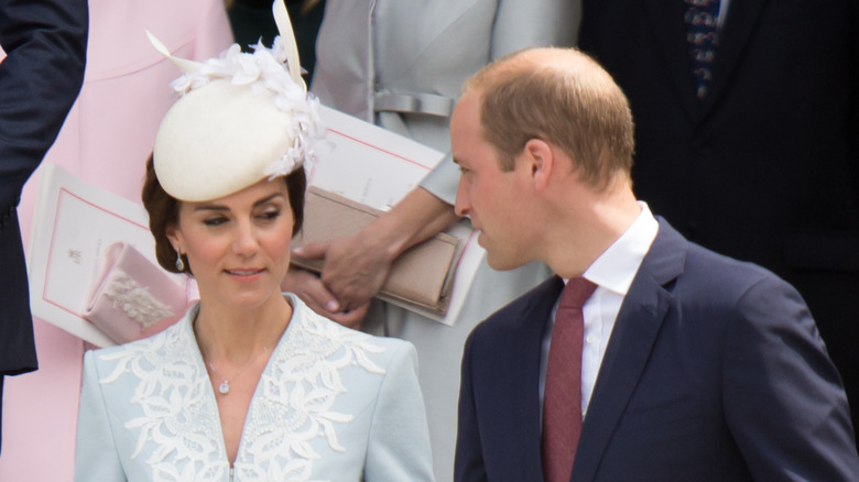 Kate Middleton and Prince William talking