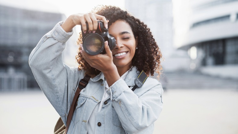 Woman taking a photo