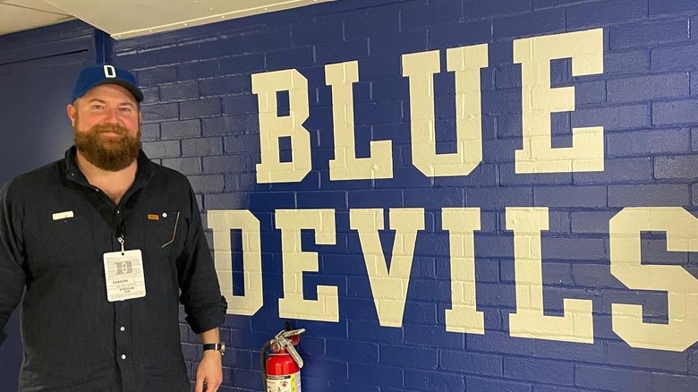 Ben at Duke University's basketball court