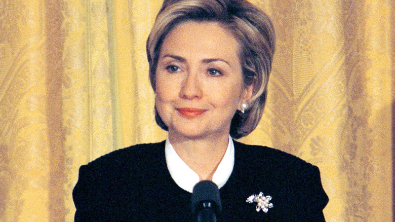 First Lady Hillary Clinton during speech