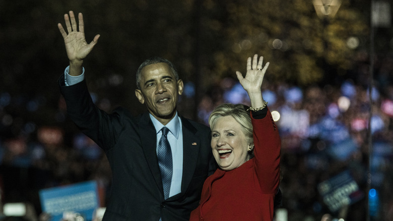 Barack Obama and Hilary Clinton in 2016 