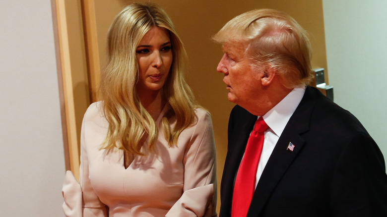 Ivanka Trump talking to Donald Trump