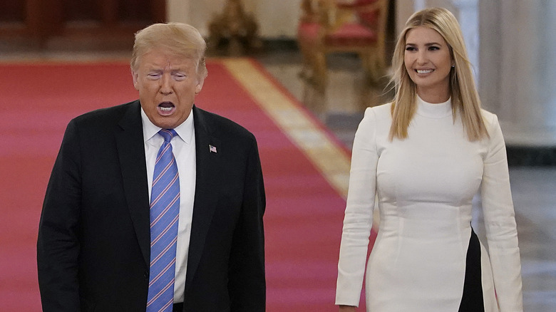 Ivanka Trump and Donald Trump on the red carpet