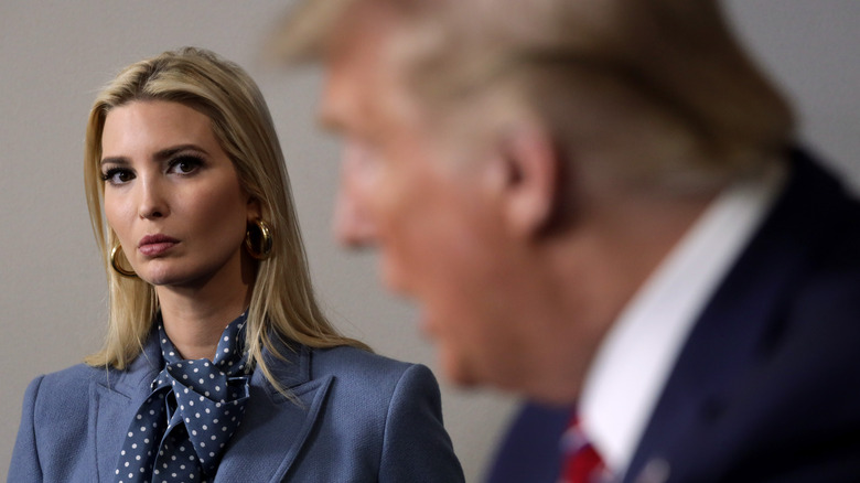 Ivanka Trump giving Donald Trump a sideways glance