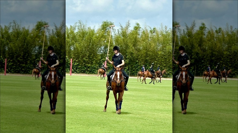 ivanka trump riding horse during polo match