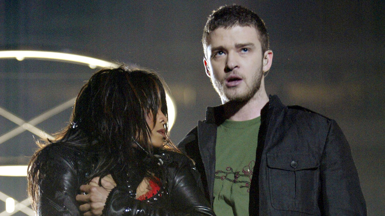 Justin Timberlake and Janet Jackson performing together