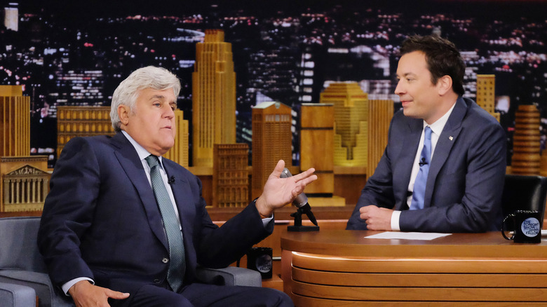 Jay Leno interviewed by his successor, Jimmy Fallon