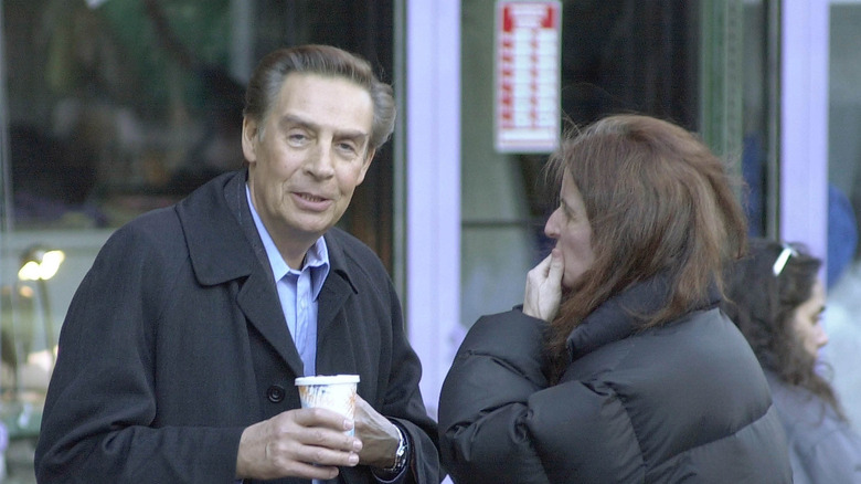 Jerry Orbach on break with a crew member