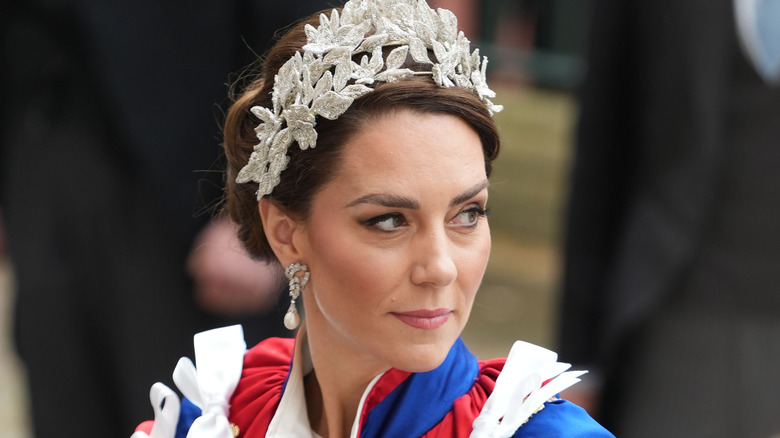 Princess Catherine looking over her shoulder