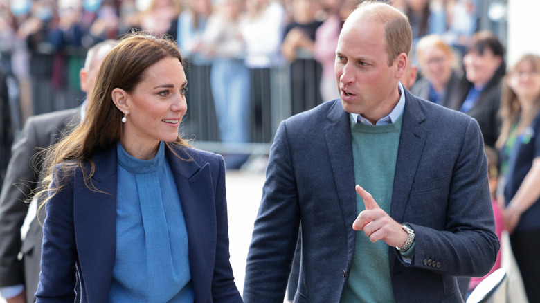 Kate Middleton and Prince William on tour, greeting the public