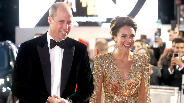 Prince William and Kate Middleton at the 007 premiere dressed up