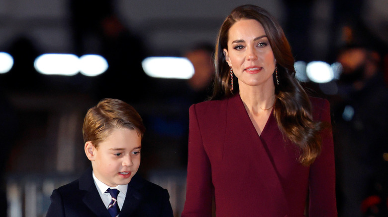 George walking with Princess Kate