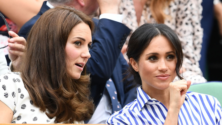 Kate Middleton and Meghan Markle at tennis match 2018