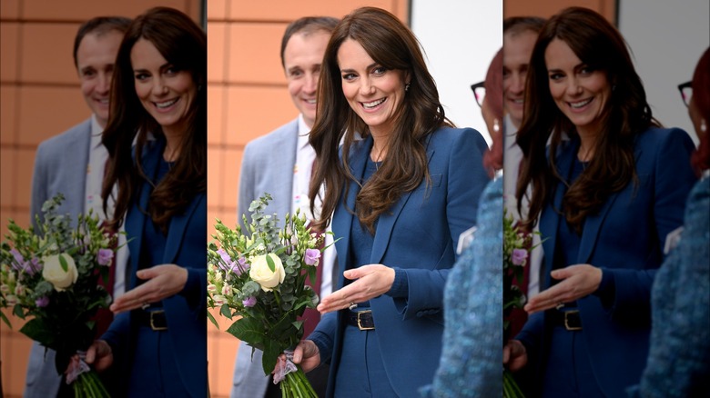 Kate Middleton holding flowers