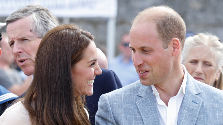 Kate Middleton and Prince William gazing at each other and smiling
