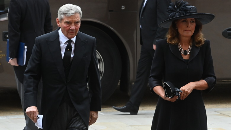 Carole and Michael Middleton arrive at the queen's funeral