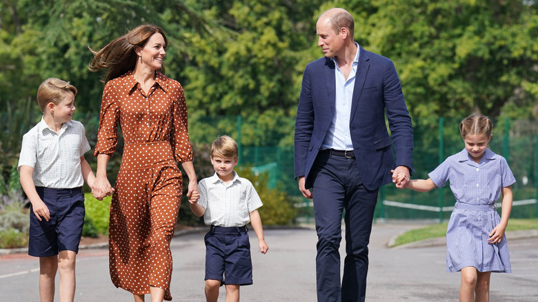 Royal family on way to Lambrook School