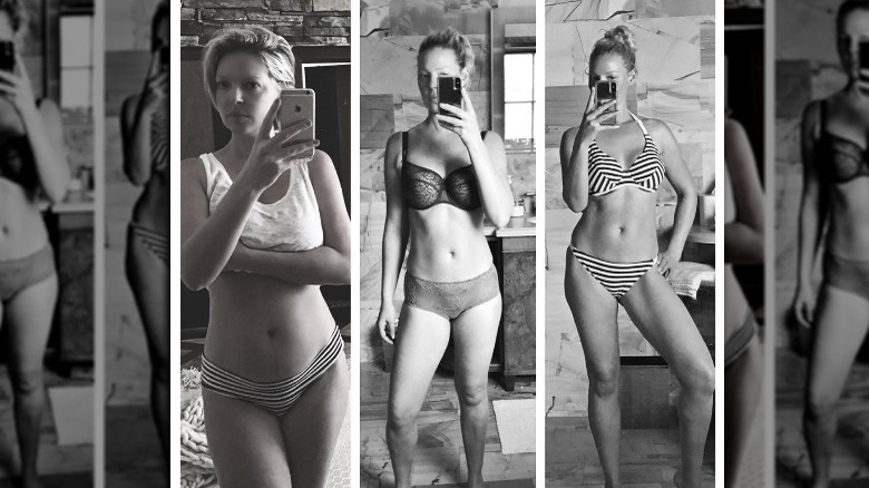 Before and after of Katherine Heigl's baby body