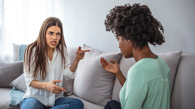 Two women arguing