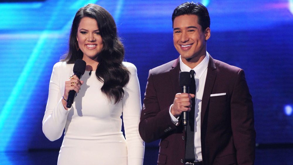 Khloe Kardashian and Mario Lopez on The X Factor