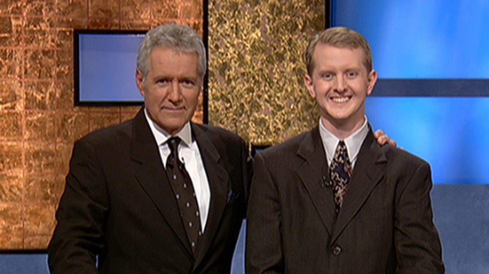 Ken Jennings and Alex Trebek