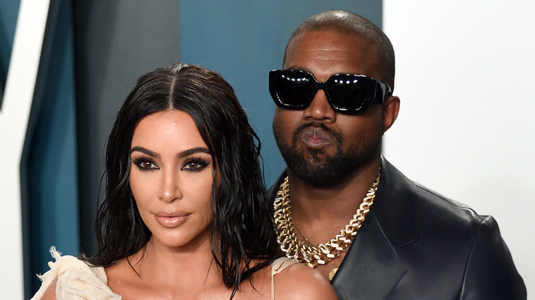 Kim Kardashian and Kanye West at event