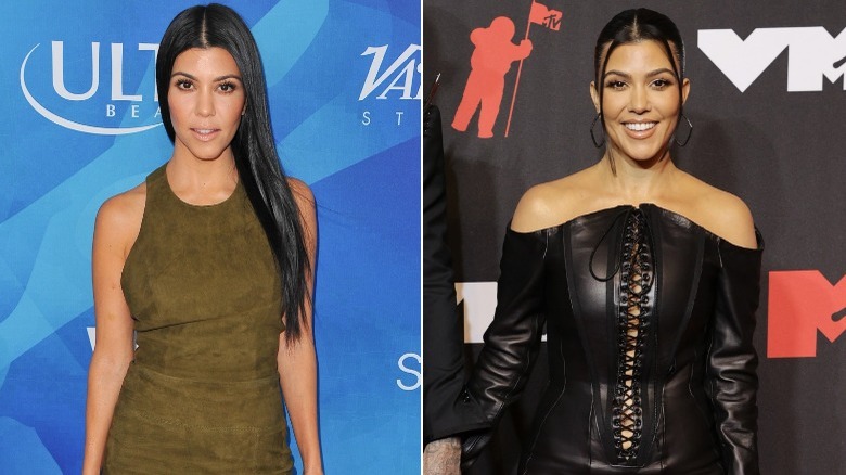 Kourtney Kardashian Wears a Leather Tube Dress