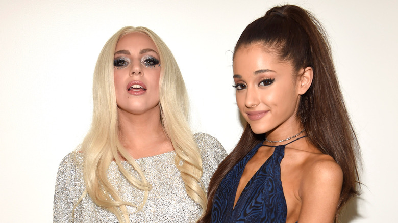 Lady Gaga and Ariana Grande posing