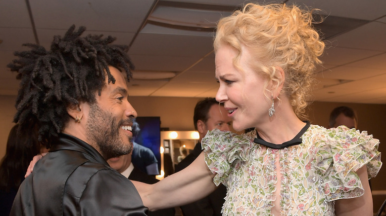 Lenny Kravitz and Nicole Kidman at an event