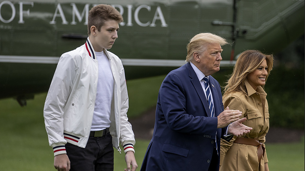 Donald, Melania, and Barron Trump