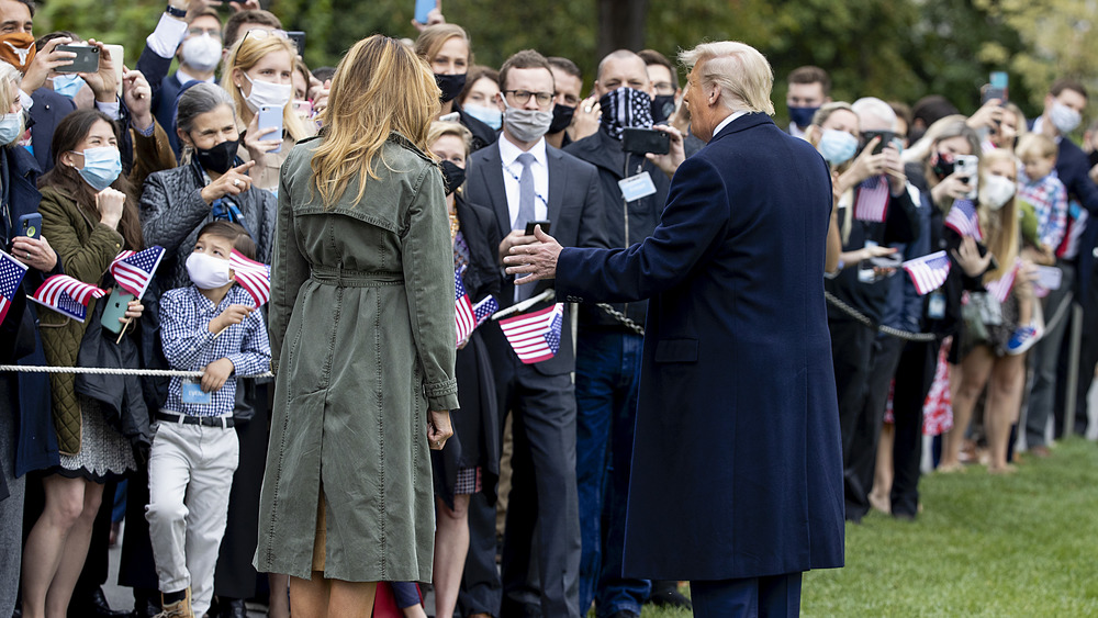 Melania and Donald Trump at a reception line