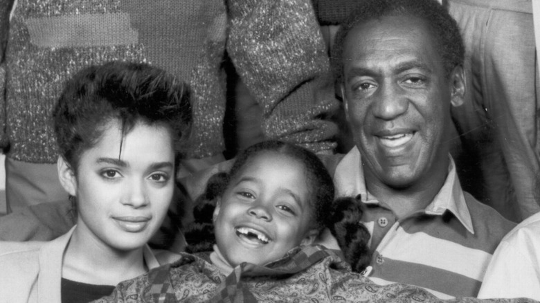 Lisa Bonet, Keshia Knight, and Bill Cosby in a cast photo for "The Cosby Show"