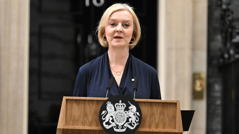 UK Prime Minister Liz Truss resigns at 10 Downing Street