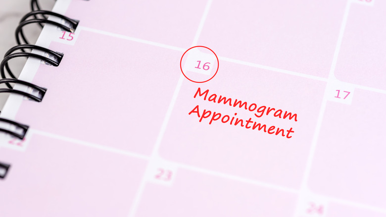 Appointment book mammogram