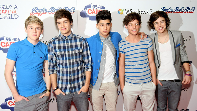 The members of One Direction at an event. 