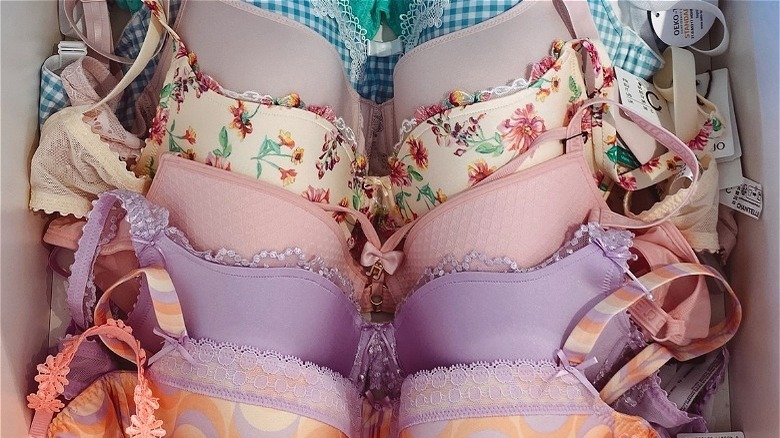 various bras in different colors and patterns