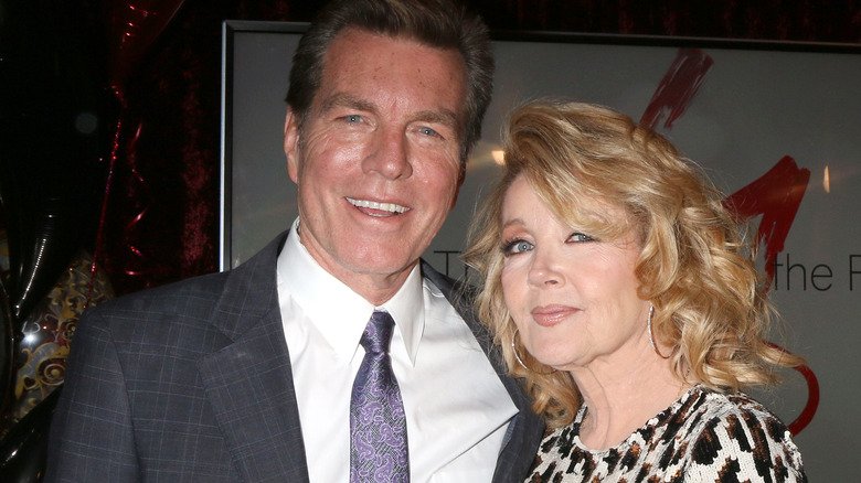 Peter Bergman and Melody Thomas Scott posing