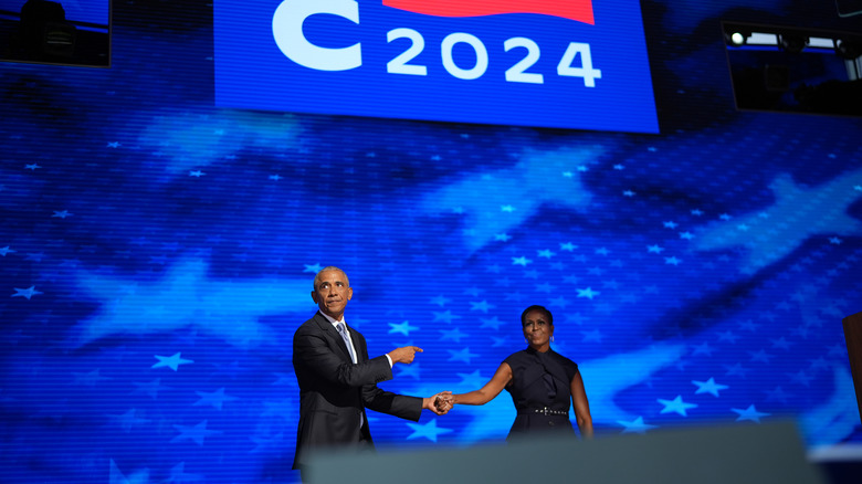 Barack and Michelle Obama at the 2024 Democratic National Convention