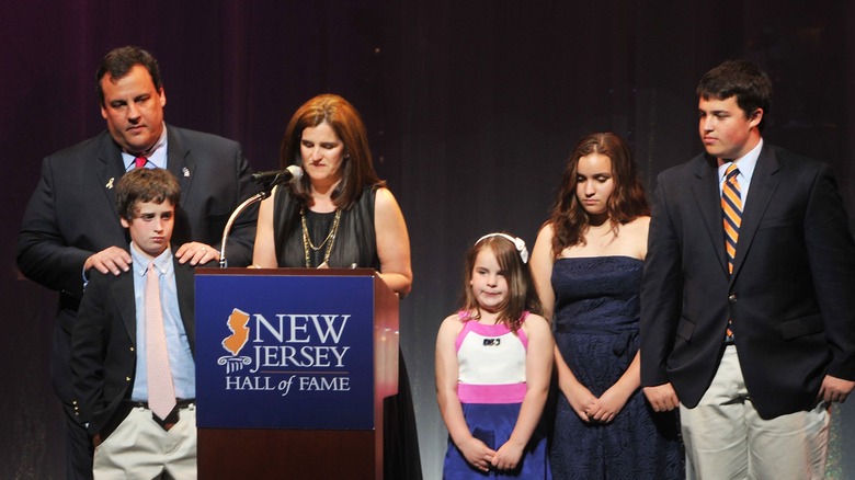 Chris Christie family on New Jersey event stage