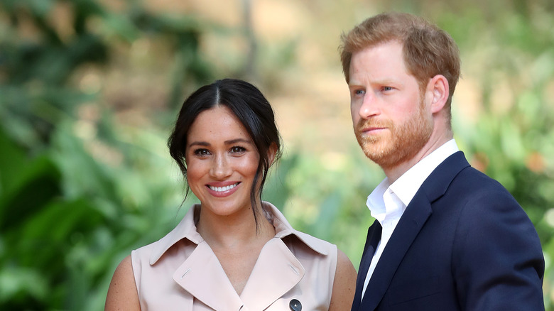 Prince Harry and Meghan Markle at an event. 