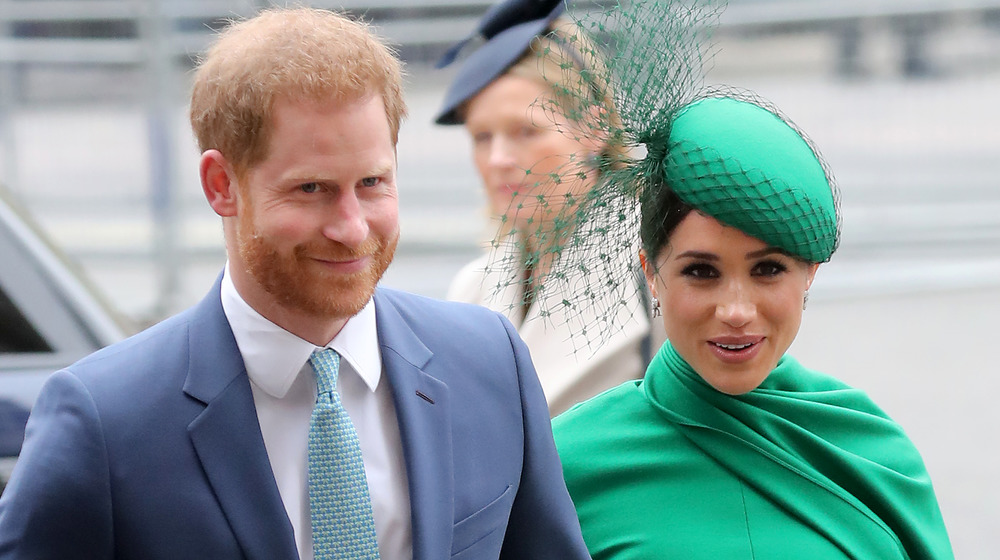 Meghan Markle and Prince Harry attending a wedding