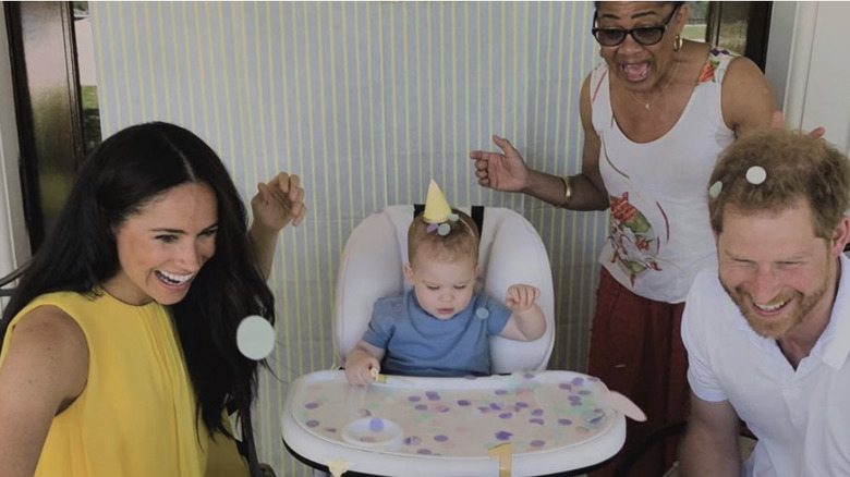 Meghan Markle, her mother and Prince Harry on Archie's birthday