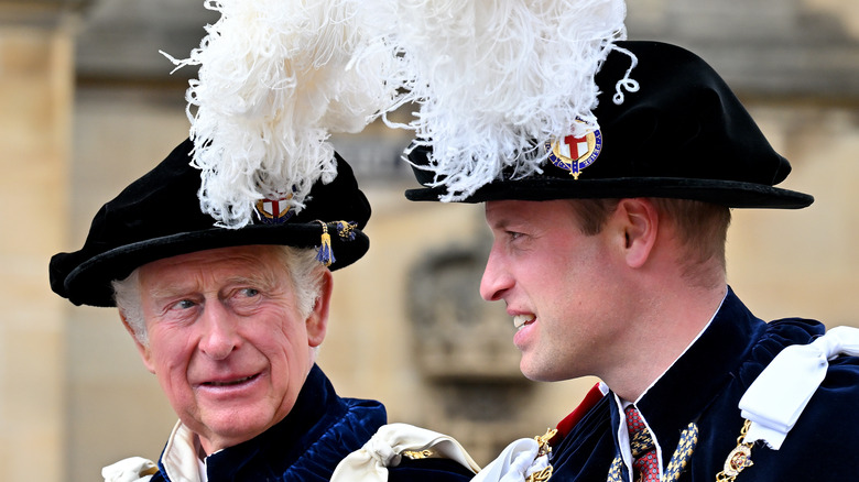 King Charles and Prince William talking