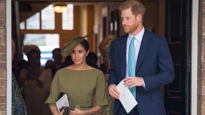 Meghan and Harry at Prince Louis christening 