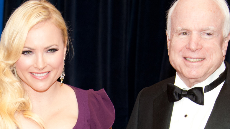 Meghan McCain and John McCain smiling 